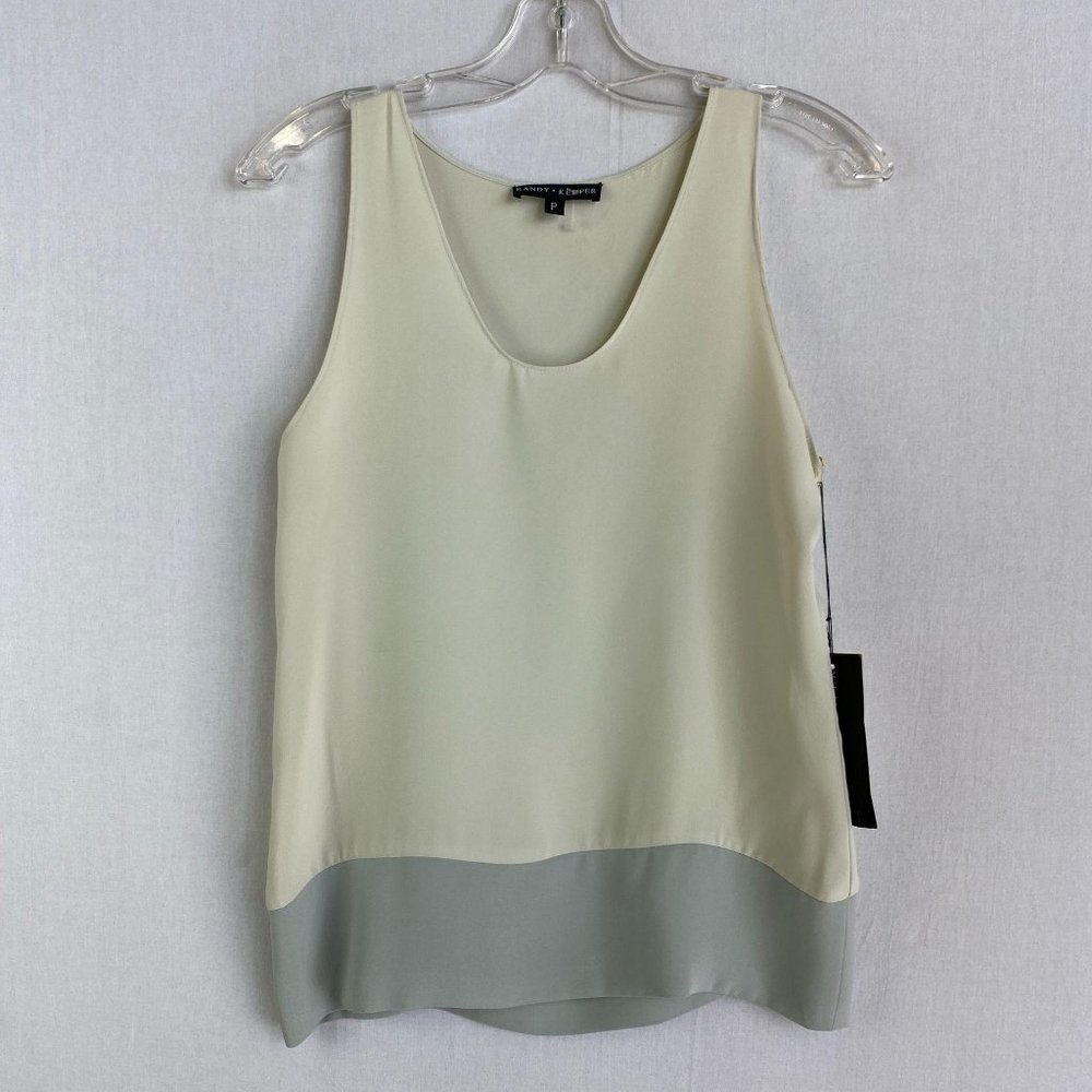 RANDY KEMPER Lime 100% Silk Top NWT